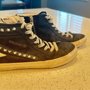 Golden Goose Women Black and Silver slide Star Sneakers